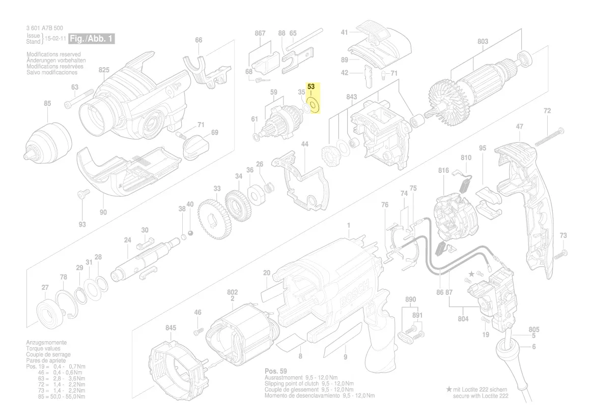 Rondelle ressort engrenage intermédiaire BOSCH